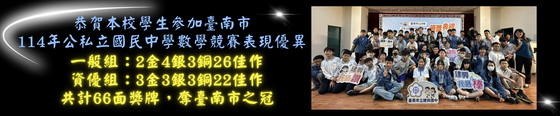 參加臺南市數學競賽獲獎